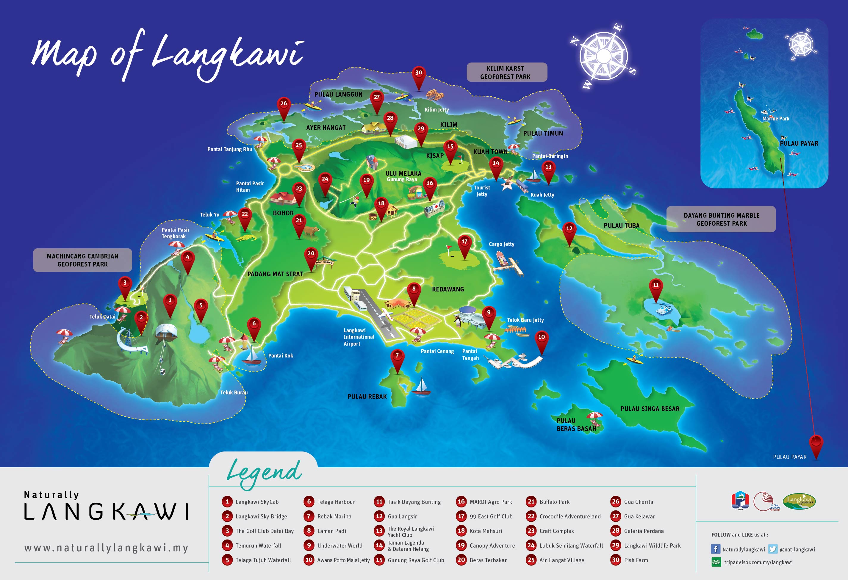 langkawi map tourist